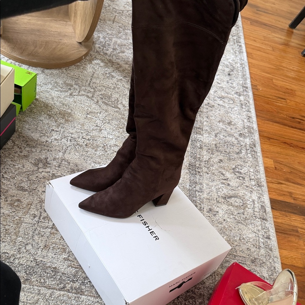 Marc Fisher Dark Brown Over the Knee Boots